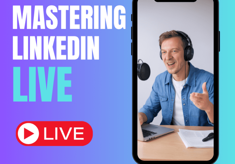 Co-Founder of LOYCAL Loyal to Local on left side of image; the words MASTERING LINKEDIN LIVE on the right side of the image.